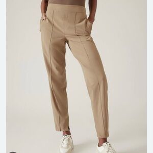 Athleta Brooklyn Heights Pant Size 14 Big Sur Brown #882642 Athletic Pull‎ On